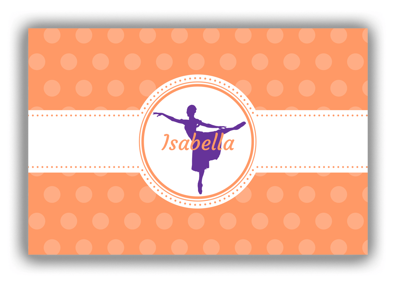 Personalized Ballerina Canvas Wrap & Photo Print IX - Orange Background - Ballerina Silhouette V - Front View
