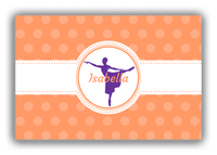 Thumbnail for Personalized Ballerina Canvas Wrap & Photo Print IX - Orange Background - Ballerina Silhouette V - Front View