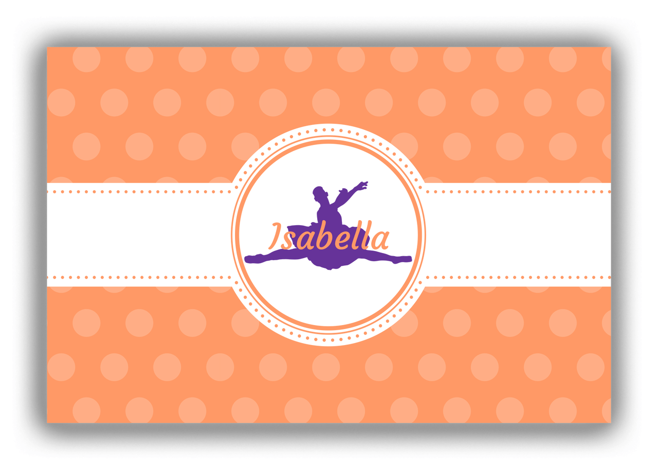 Personalized Ballerina Canvas Wrap & Photo Print IX - Orange Background - Ballerina Silhouette VI - Front View