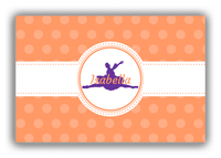Thumbnail for Personalized Ballerina Canvas Wrap & Photo Print IX - Orange Background - Ballerina Silhouette VI - Front View