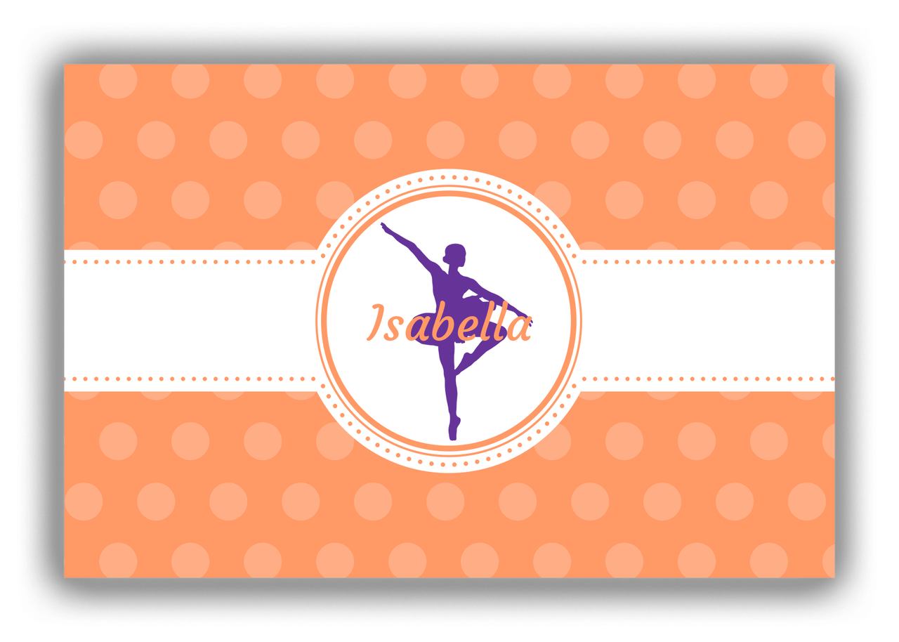 Personalized Ballerina Canvas Wrap & Photo Print IX - Orange Background - Ballerina Silhouette VIII - Front View