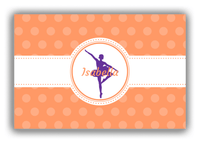 Thumbnail for Personalized Ballerina Canvas Wrap & Photo Print IX - Orange Background - Ballerina Silhouette VIII - Front View