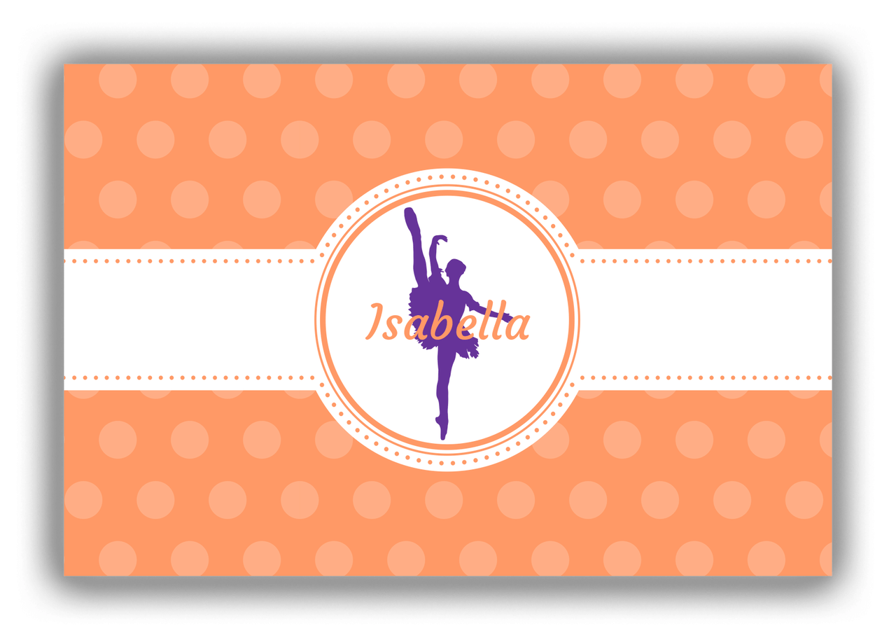Personalized Ballerina Canvas Wrap & Photo Print IX - Orange Background - Ballerina Silhouette IX - Front View