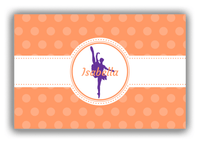 Thumbnail for Personalized Ballerina Canvas Wrap & Photo Print IX - Orange Background - Ballerina Silhouette IX - Front View