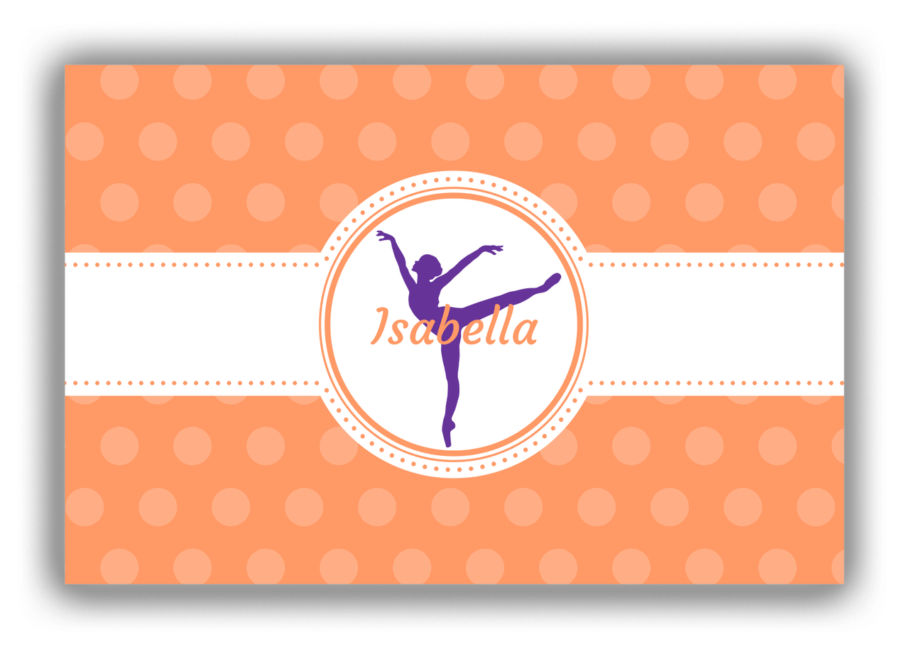 Personalized Ballerina Canvas Wrap & Photo Print IX - Orange Background - Ballerina Silhouette X - Front View
