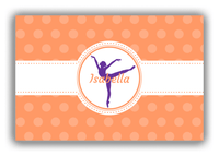 Thumbnail for Personalized Ballerina Canvas Wrap & Photo Print IX - Orange Background - Ballerina Silhouette X - Front View