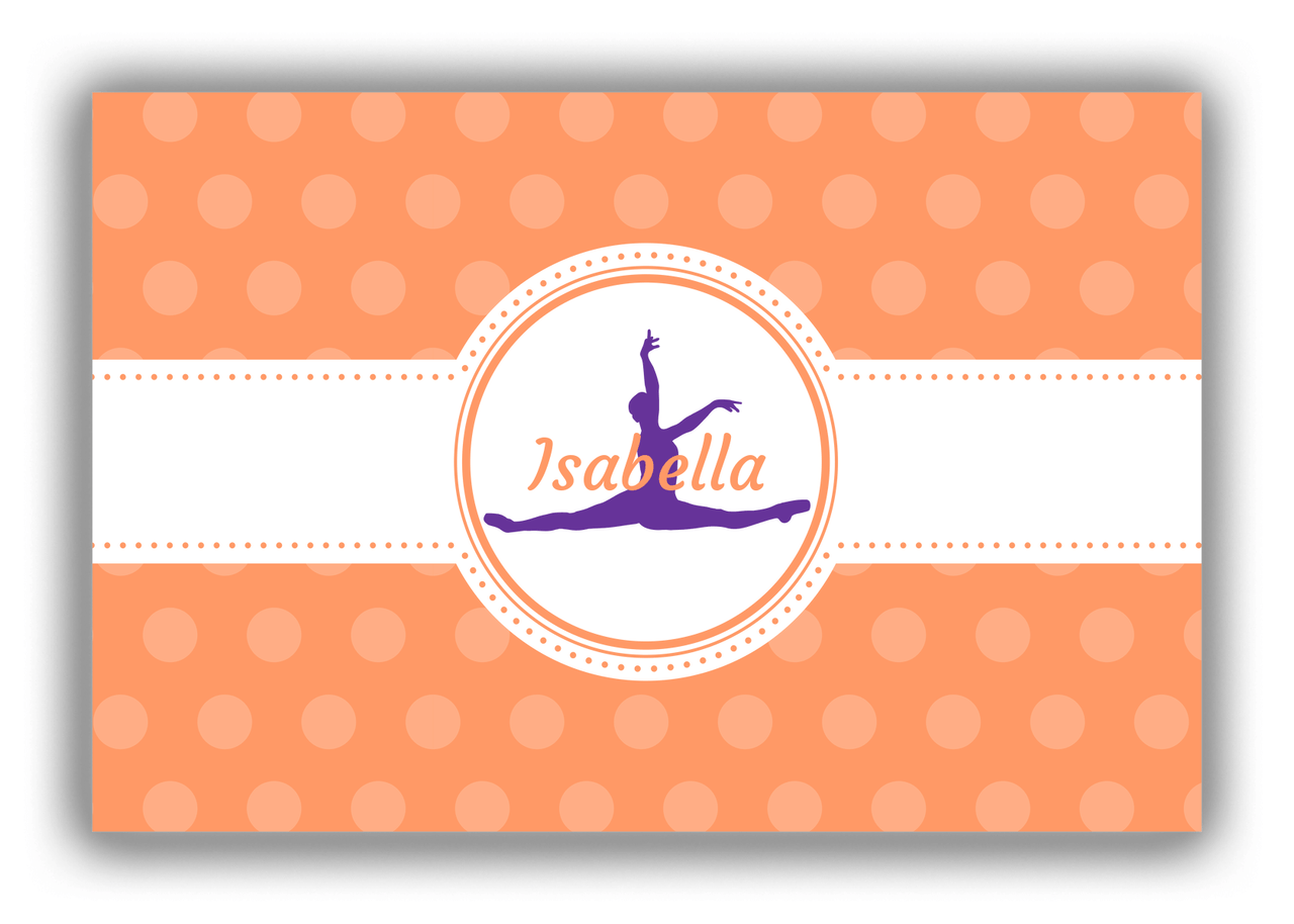 Personalized Ballerina Canvas Wrap & Photo Print IX - Orange Background - Ballerina Silhouette XI - Front View