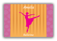 Thumbnail for Personalized Ballerina Canvas Wrap & Photo Print X - Orange Background - Ballerina Silhouette I - Front View