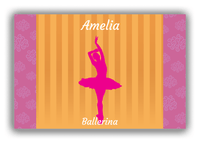 Thumbnail for Personalized Ballerina Canvas Wrap & Photo Print X - Orange Background - Ballerina Silhouette II - Front View