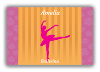 Thumbnail for Personalized Ballerina Canvas Wrap & Photo Print X - Orange Background - Ballerina Silhouette III - Front View