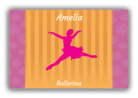 Thumbnail for Personalized Ballerina Canvas Wrap & Photo Print X - Orange Background - Ballerina Silhouette IV - Front View