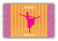 Thumbnail for Personalized Ballerina Canvas Wrap & Photo Print X - Orange Background - Ballerina Silhouette V - Front View