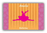Thumbnail for Personalized Ballerina Canvas Wrap & Photo Print X - Orange Background - Ballerina Silhouette VI - Front View