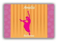 Thumbnail for Personalized Ballerina Canvas Wrap & Photo Print X - Orange Background - Ballerina Silhouette VII - Front View