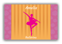 Thumbnail for Personalized Ballerina Canvas Wrap & Photo Print X - Orange Background - Ballerina Silhouette VIII - Front View