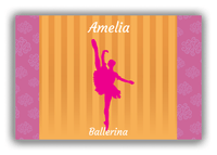 Thumbnail for Personalized Ballerina Canvas Wrap & Photo Print X - Orange Background - Ballerina Silhouette IX - Front View