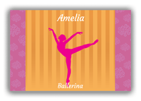 Thumbnail for Personalized Ballerina Canvas Wrap & Photo Print X - Orange Background - Ballerina Silhouette X - Front View