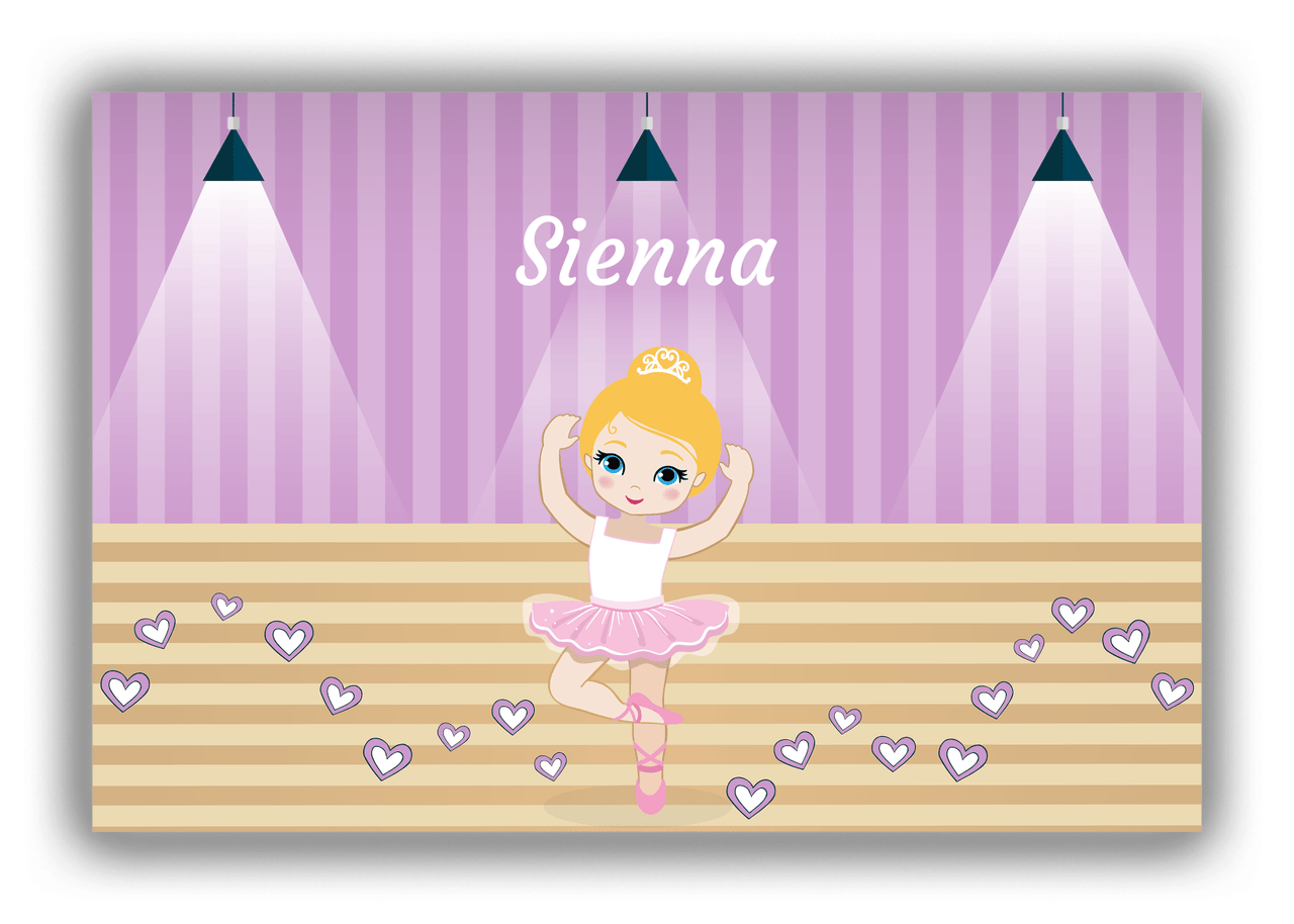 Personalized Ballerina Canvas Wrap & Photo Print I - Studio Hearts - Blonde Ballerina - Front View