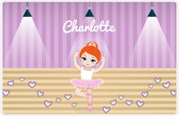 Thumbnail for Personalized Ballerina Placemat I - Studio Hearts - Redhead Ballerina -  View