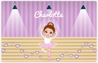 Thumbnail for Personalized Ballerina Placemat I - Studio Hearts - Brunette Ballerina -  View