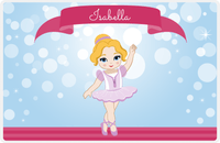 Thumbnail for Personalized Ballerina Placemat III - Bubble Background - Blonde Ballerina -  View