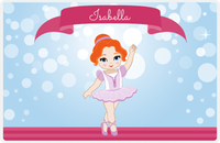 Thumbnail for Personalized Ballerina Placemat III - Bubble Background - Redhead Ballerina -  View