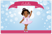 Thumbnail for Personalized Ballerina Placemat III - Bubble Background - Black Ballerina I -  View