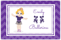 Thumbnail for Personalized Ballerina Placemat V - Chevron - Blonde Ballerina -  View