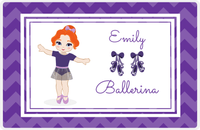 Thumbnail for Personalized Ballerina Placemat V - Chevron - Redhead Ballerina -  View