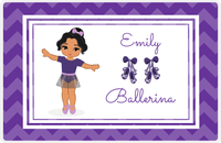 Thumbnail for Personalized Ballerina Placemat V - Chevron - Black Ballerina II -  View