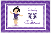 Thumbnail for Personalized Ballerina Placemat V - Chevron - Asian Ballerina -  View