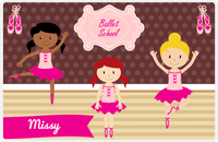 Thumbnail for Personalized Ballerina Placemat VI - Ballet School - Brown Background -  View