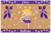 Thumbnail for Personalized Ballerina Placemat VIII - Hearts Dance - Blonde Ballerina -  View