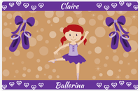 Thumbnail for Personalized Ballerina Placemat VIII - Hearts Dance - Redhead Ballerina -  View