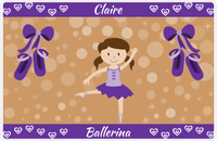 Thumbnail for Personalized Ballerina Placemat VIII - Hearts Dance - Brunette Ballerina -  View