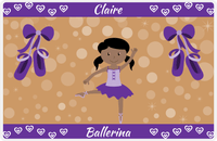 Thumbnail for Personalized Ballerina Placemat VIII - Hearts Dance - Black Ballerina I -  View
