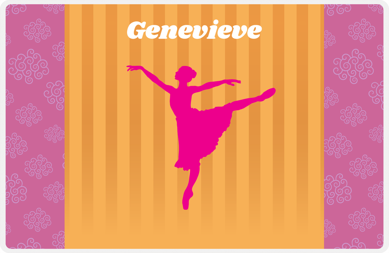 Personalized Ballerina Placemat X - Silhouette I -  View