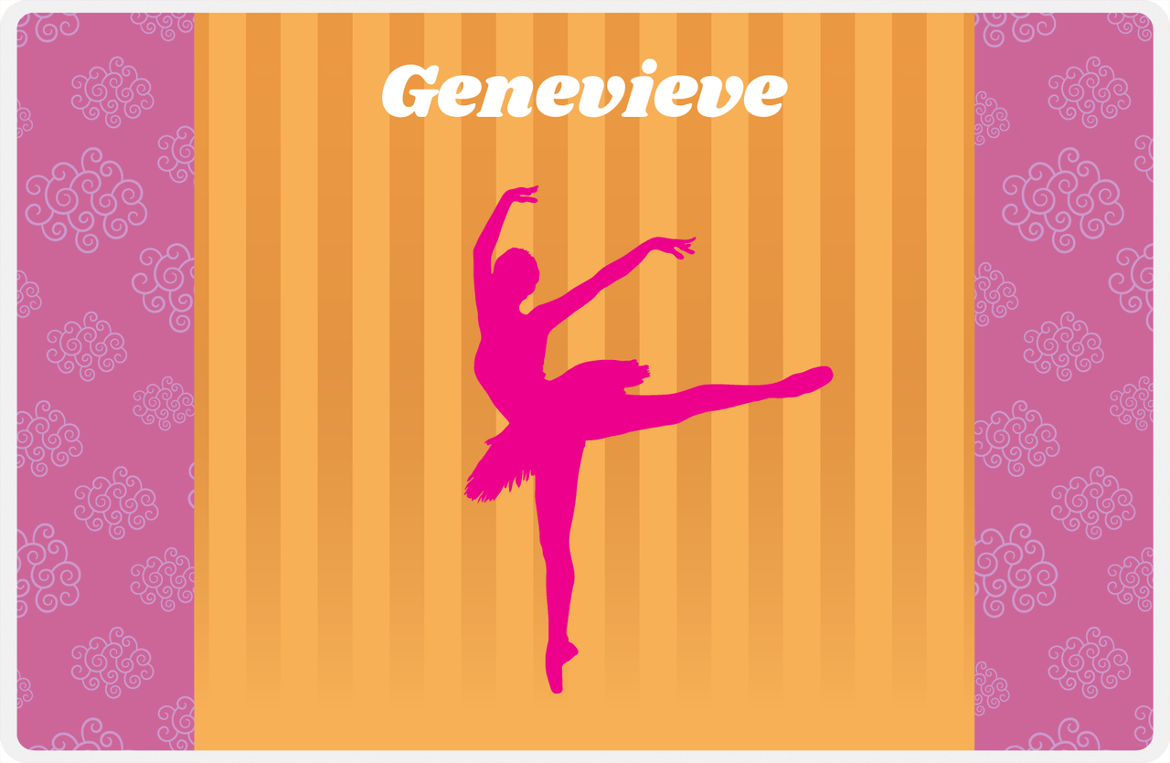 Personalized Ballerina Placemat X - Silhouette III -  View