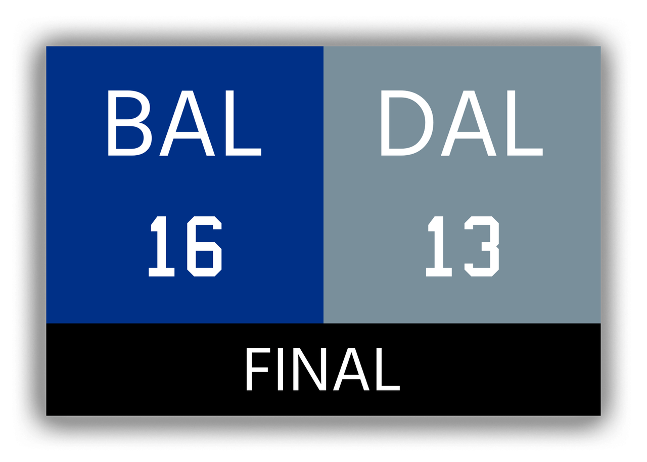 Baltimore vs Dallas Canvas Wrap & Photo Print - 1970 1971 Football Championship - Front View