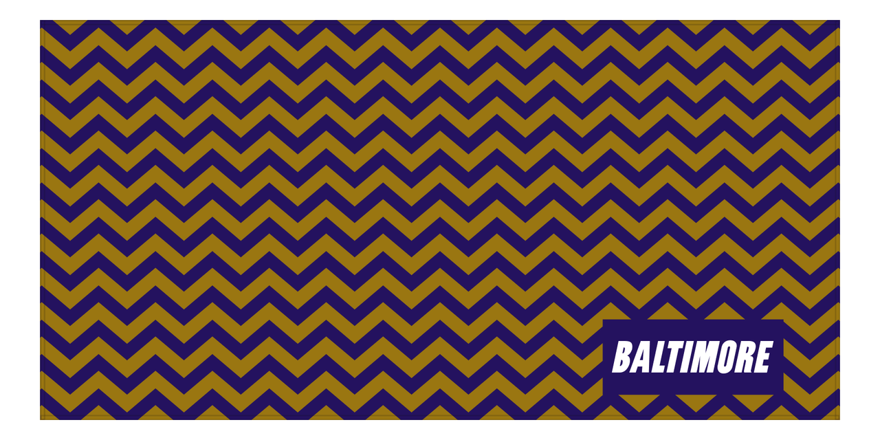 Personalized Baltimore Chevron Beach Towel - Front View