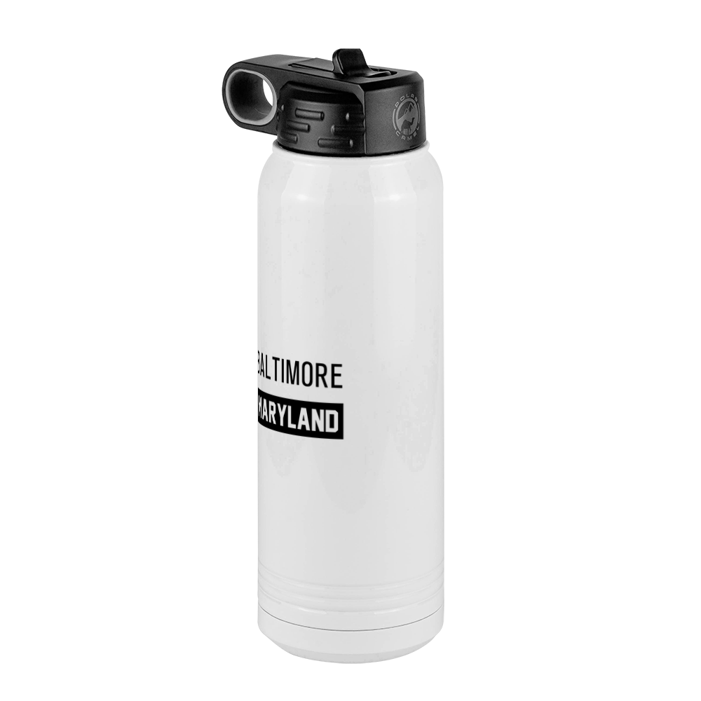 Personalized Baltimore Maryland Water Bottle (30 oz) - Front Left View