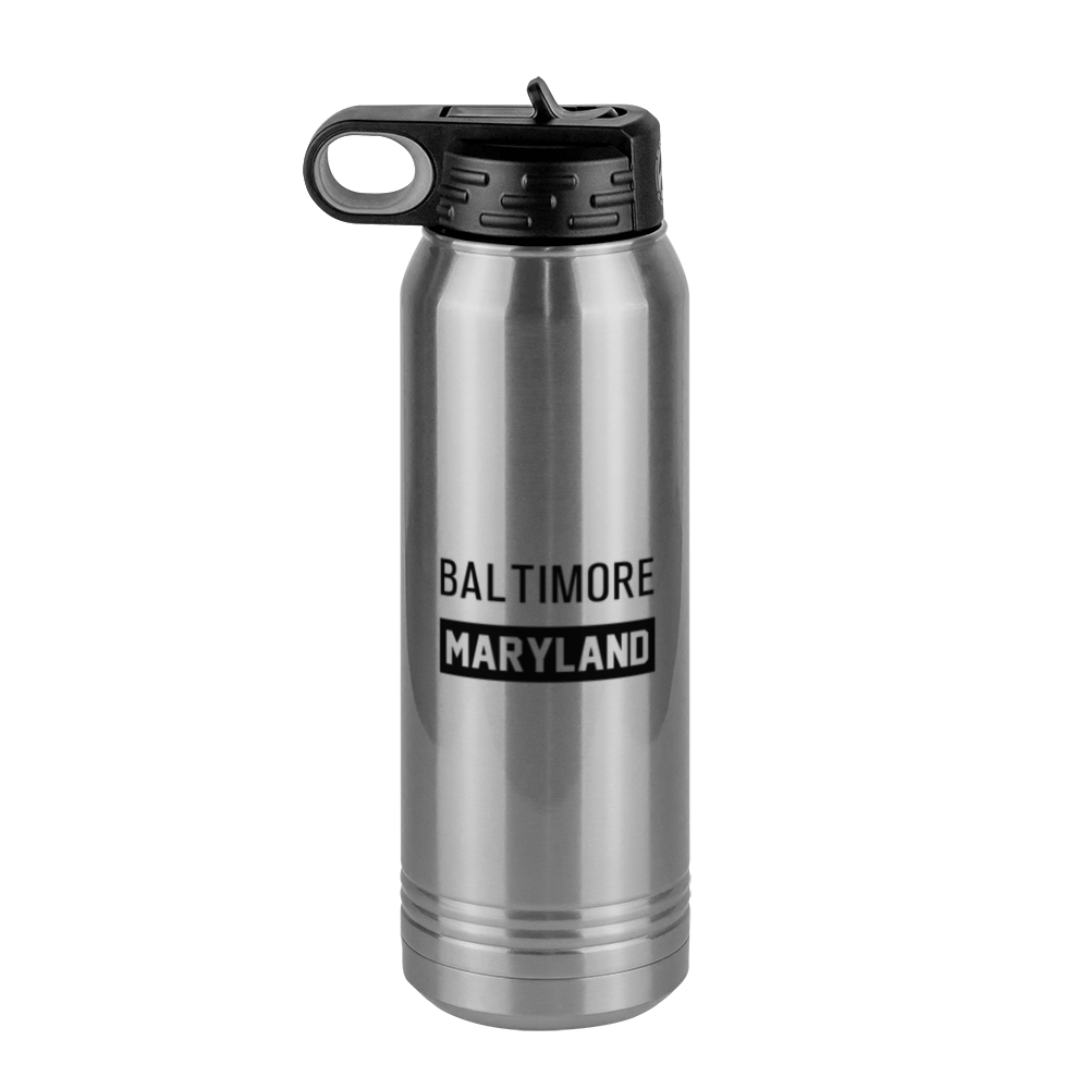 Personalized Baltimore Maryland Water Bottle (30 oz) - Left View