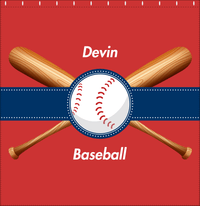 Thumbnail for Personalized Baseball Shower Curtain VII - Red Background - Decorate View