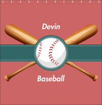 Thumbnail for Personalized Baseball Shower Curtain VII - Light Red Background - Decorate View