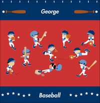 Thumbnail for Personalized Baseball Shower Curtain XV - Boys Team - Red Background - Decorate View