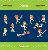 Thumbnail for Personalized Baseball Shower Curtain XV - Boys Team - Blue Background - Decorate View