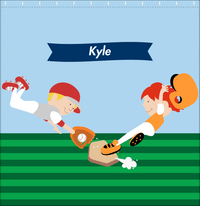Thumbnail for Personalized Baseball Shower Curtain XXII - Blue Background - Redhead Boy - Decorate View