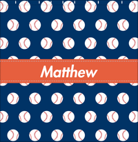 Thumbnail for Personalized Baseball Shower Curtain XXIV - Blue Background - Ribbon Nameplate - Decorate View
