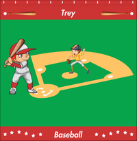 Thumbnail for Personalized Baseball Shower Curtain XXXI - Green Background - Redhead Boy - Decorate View