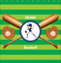 Thumbnail for Personalized Baseball Shower Curtain XXXII - Green Background - Brown Hair Boy - Decorate View